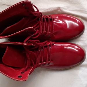 Dirty Laundry Candy Apple Red Women's Combat Boots